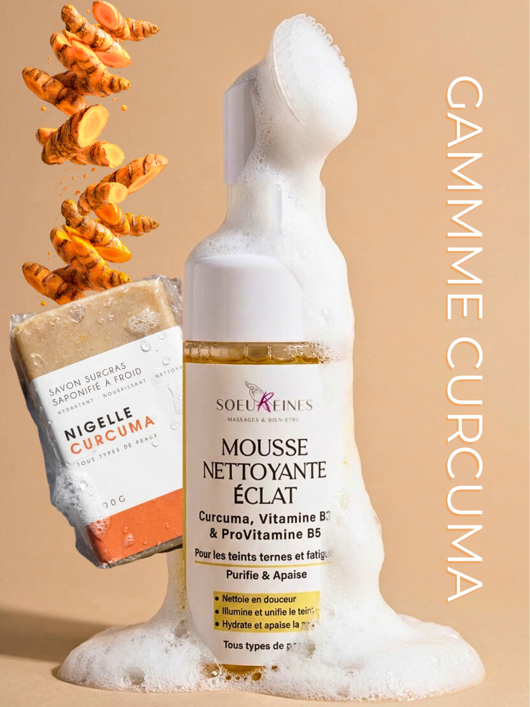 Mousse nettoyante | Curcuma & Vitamines B